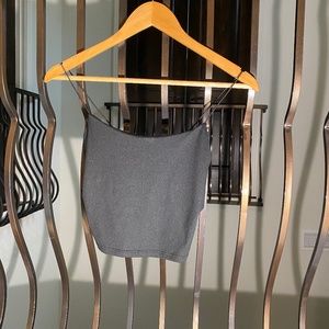 black spaghetti strap crop top